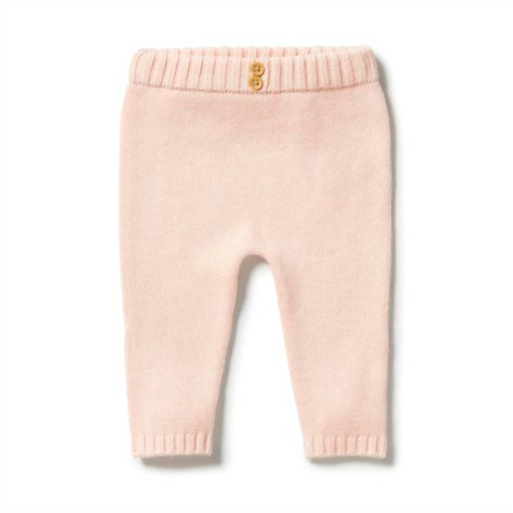 NEW WILSON + FRENCHY baby's knit leggings in blush